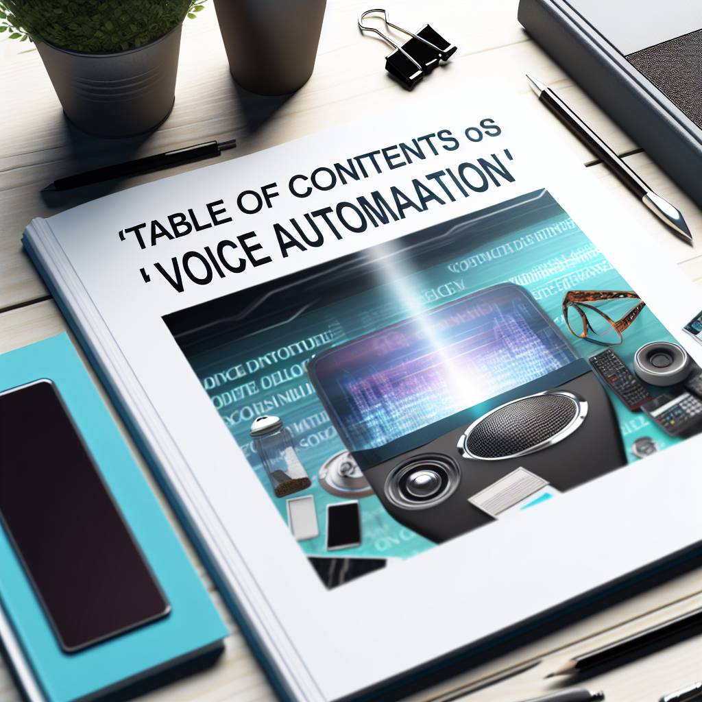 Photorealistic image of voice automation for businesses related to Table of Contents